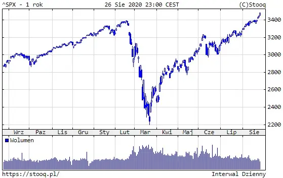 Wykres 2: S&P500 (1 rok)